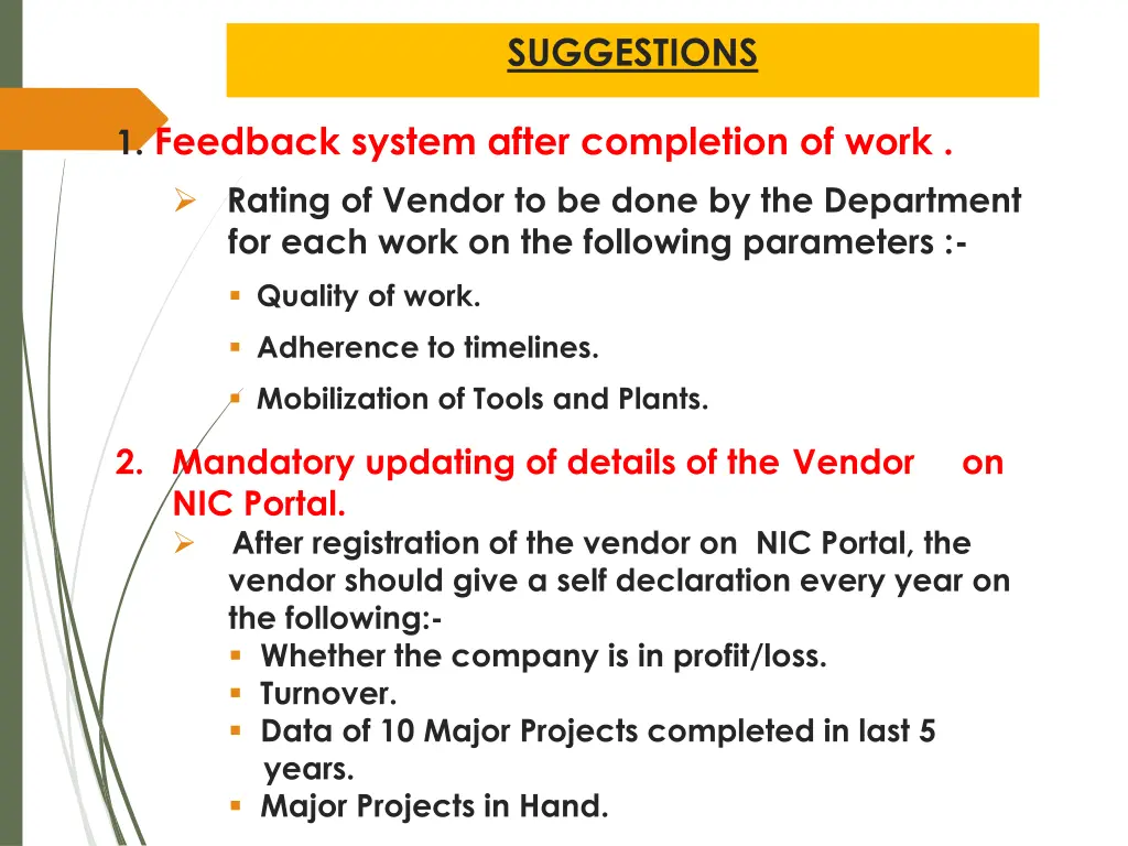 suggestions 1
