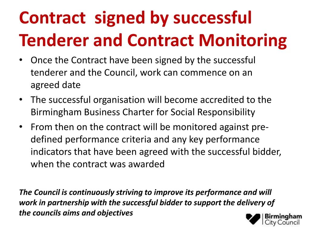 contract signed by successful tenderer