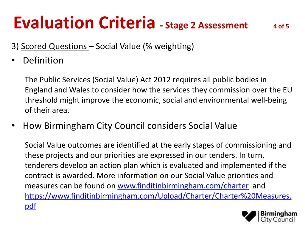 evaluation criteria stage 2 assessment 1