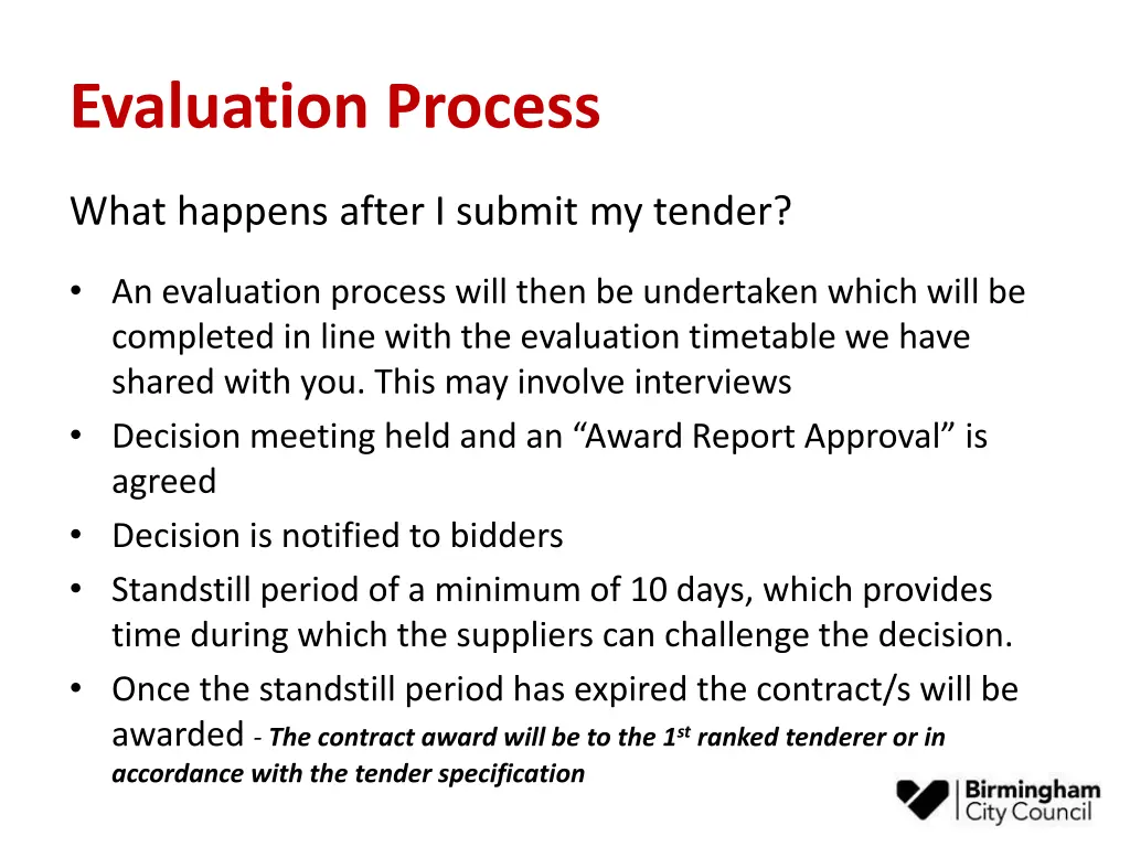 evaluation process