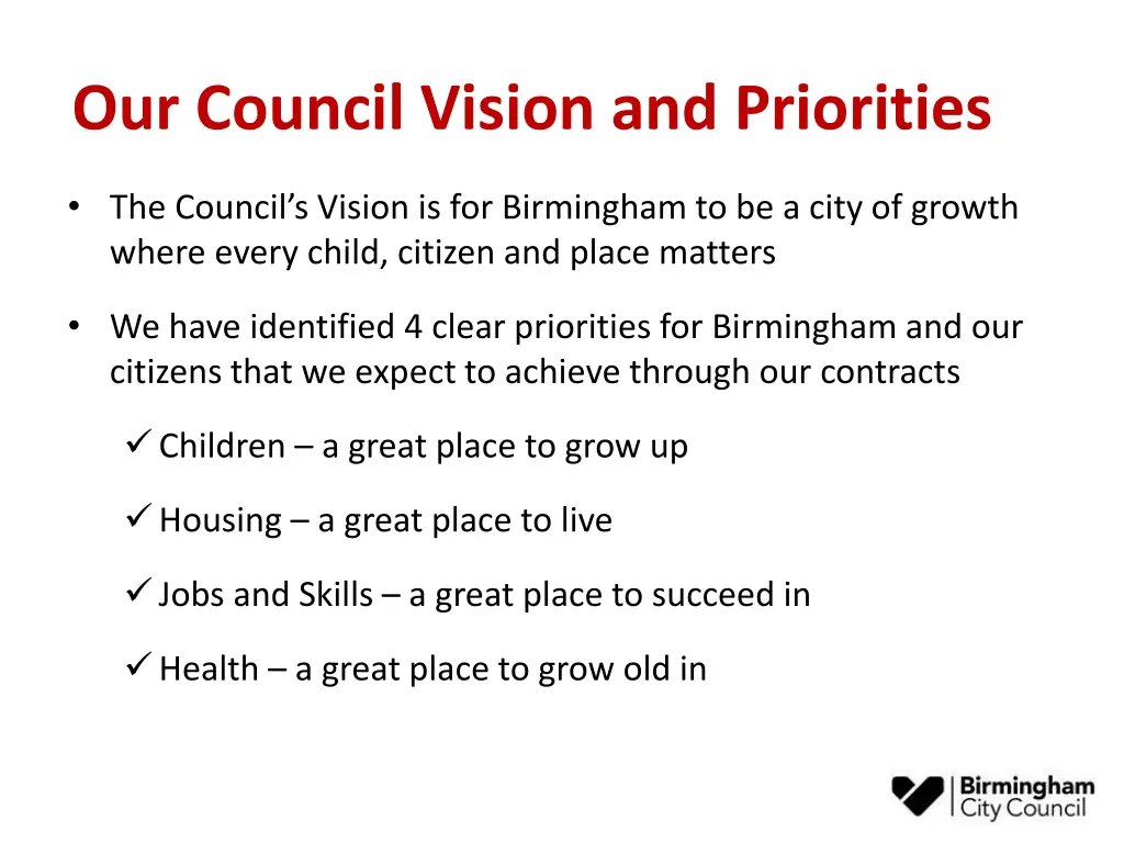 our council vision and priorities