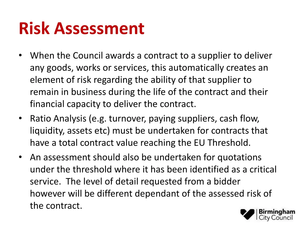 risk assessment