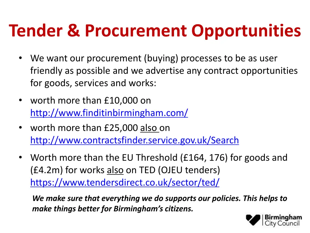 tender procurement opportunities
