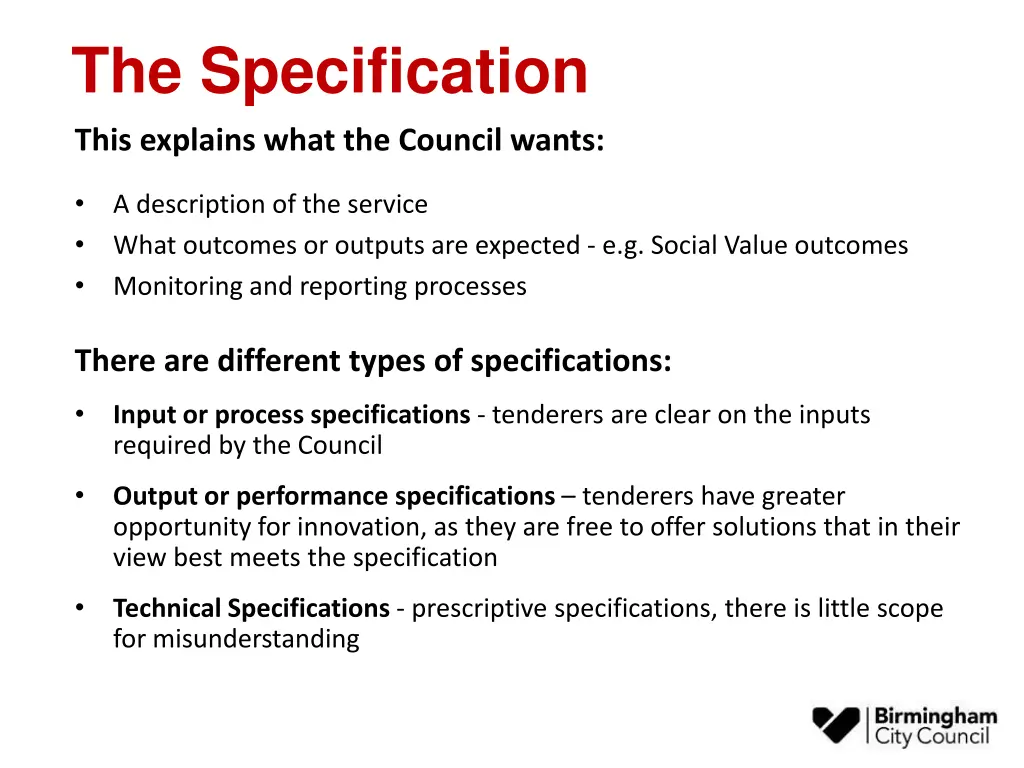 the specification