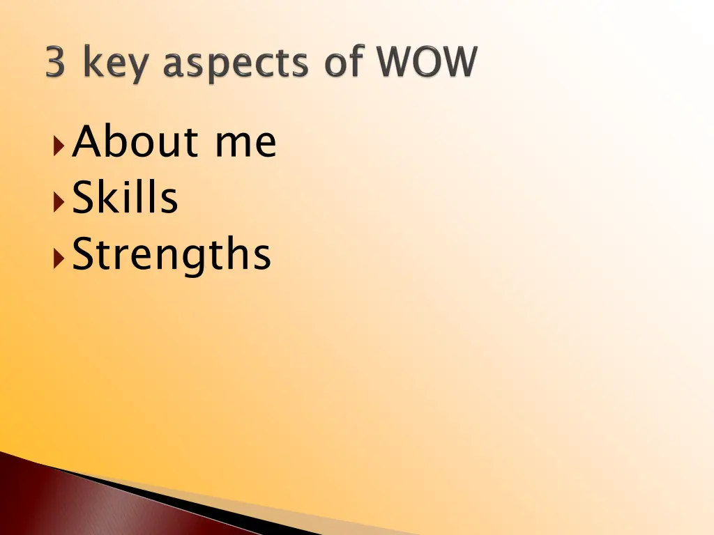 about me skills strengths