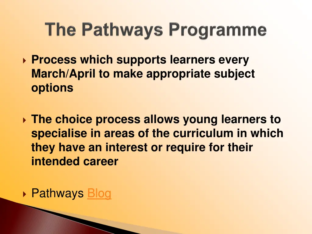 process which supports learners every march april
