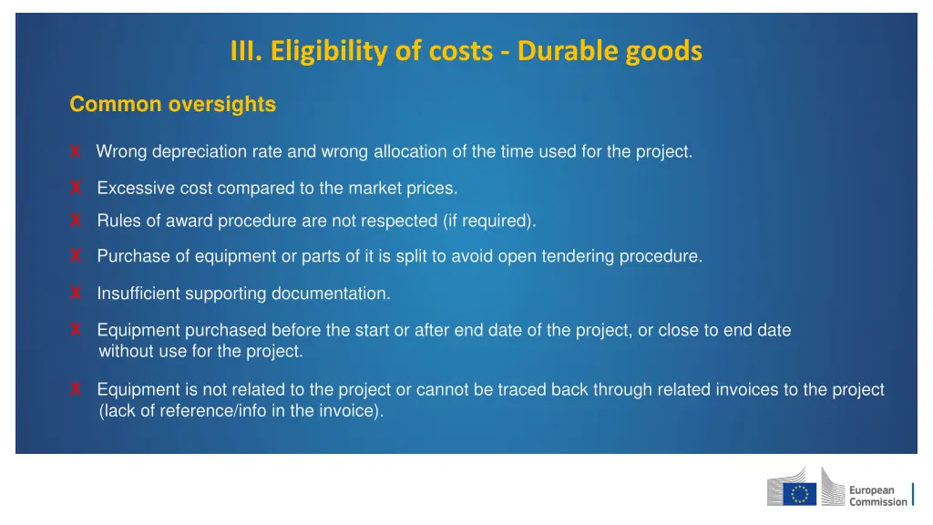 iii eligibility of costs durable goods 1