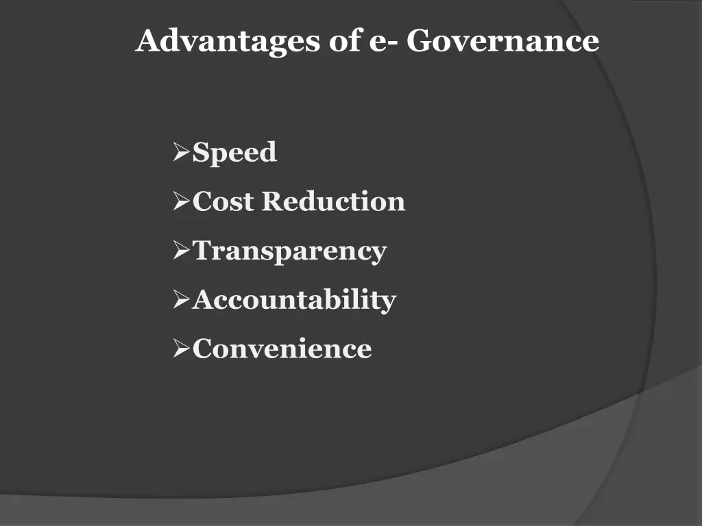 advantages of e governance