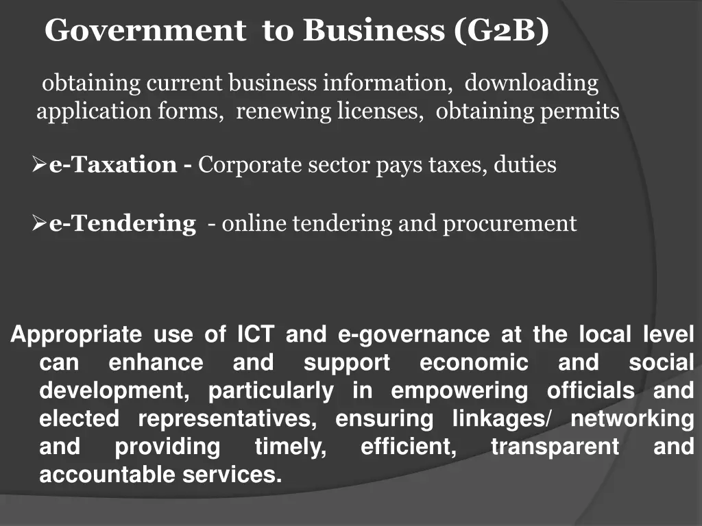 government to business g2b