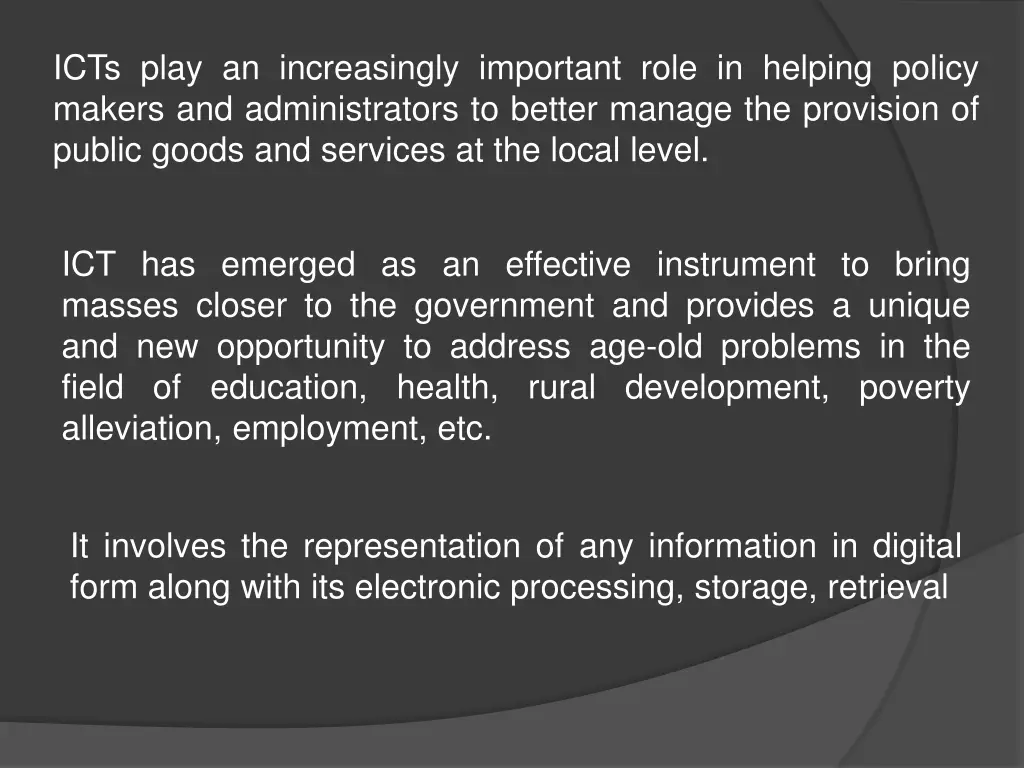 icts play an increasingly important role