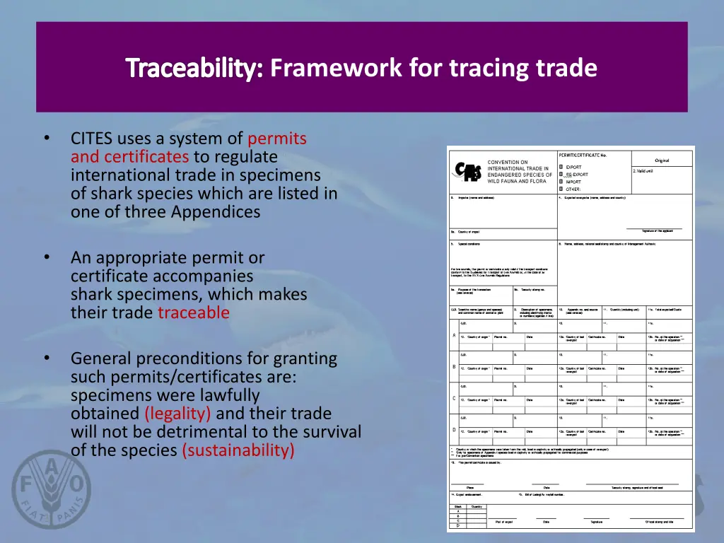 traceability framework for tracing trade