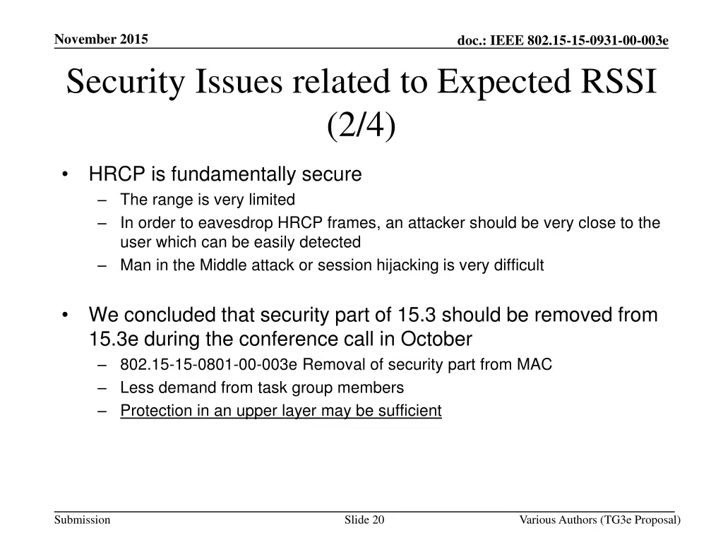 november 2015 security issues related to expected