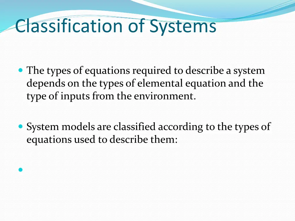 classification of systems