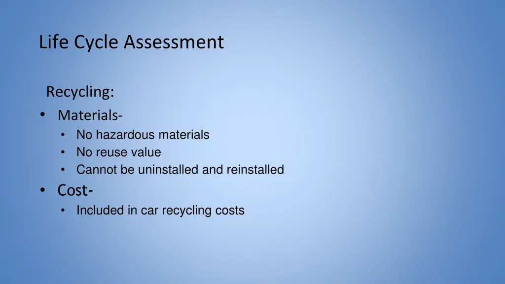 life cycle assessment 1