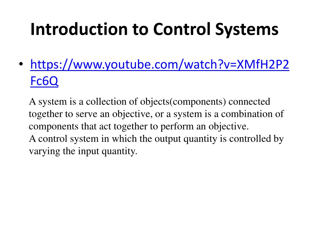 introduction to control systems