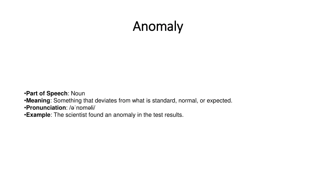 anomaly anomaly