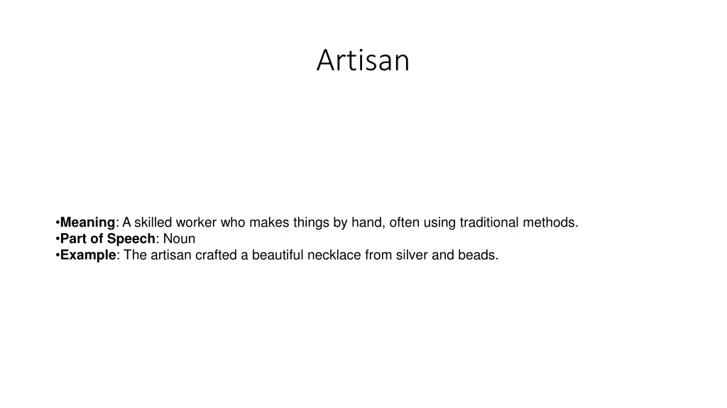 artisan