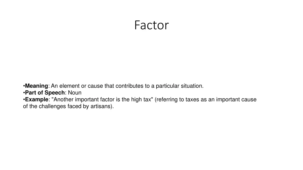factor