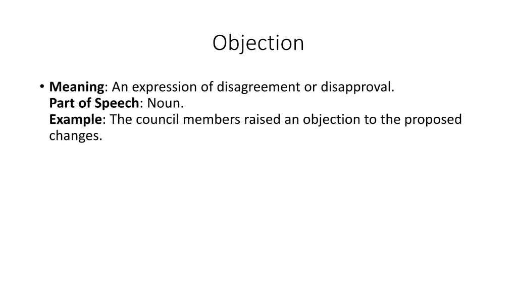 objection