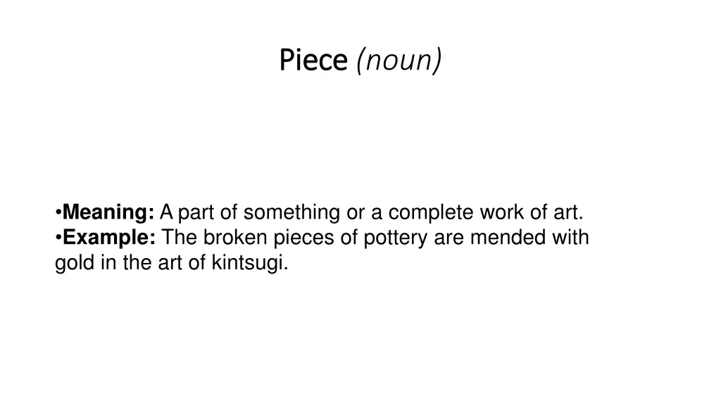 piece piece noun