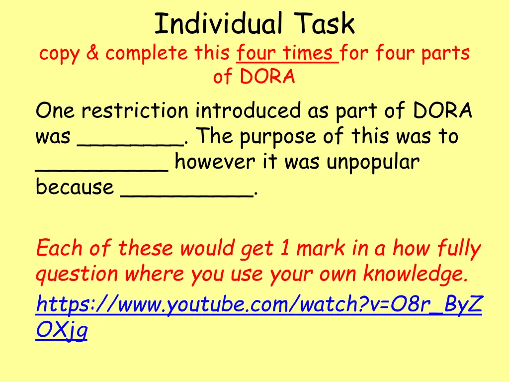 individual task
