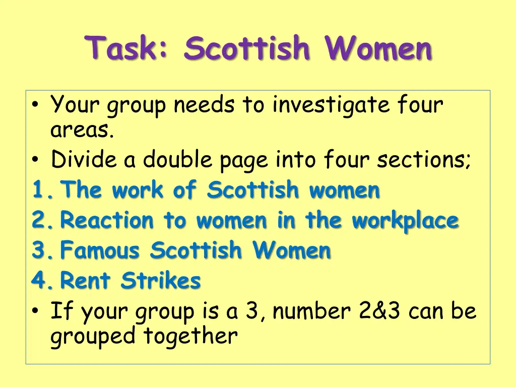 task scottish women