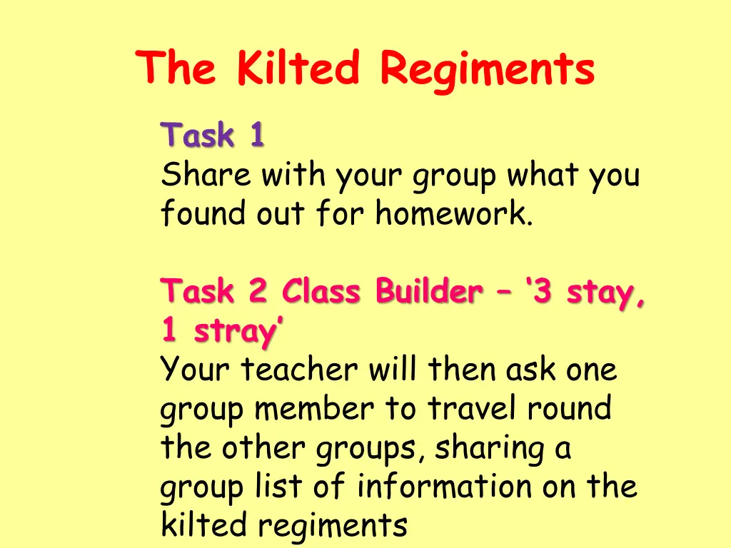 the kilted regiments task 1 share with your group