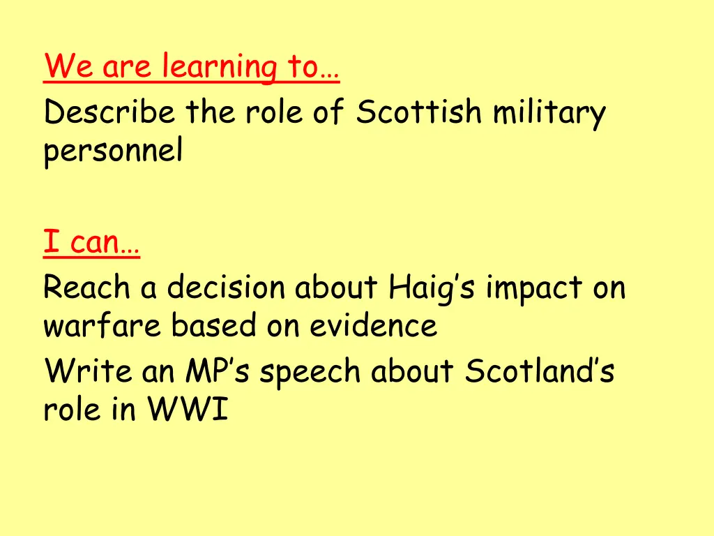 we are learning to describe the role of scottish
