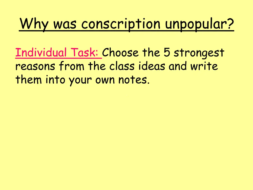 why was conscription unpopular