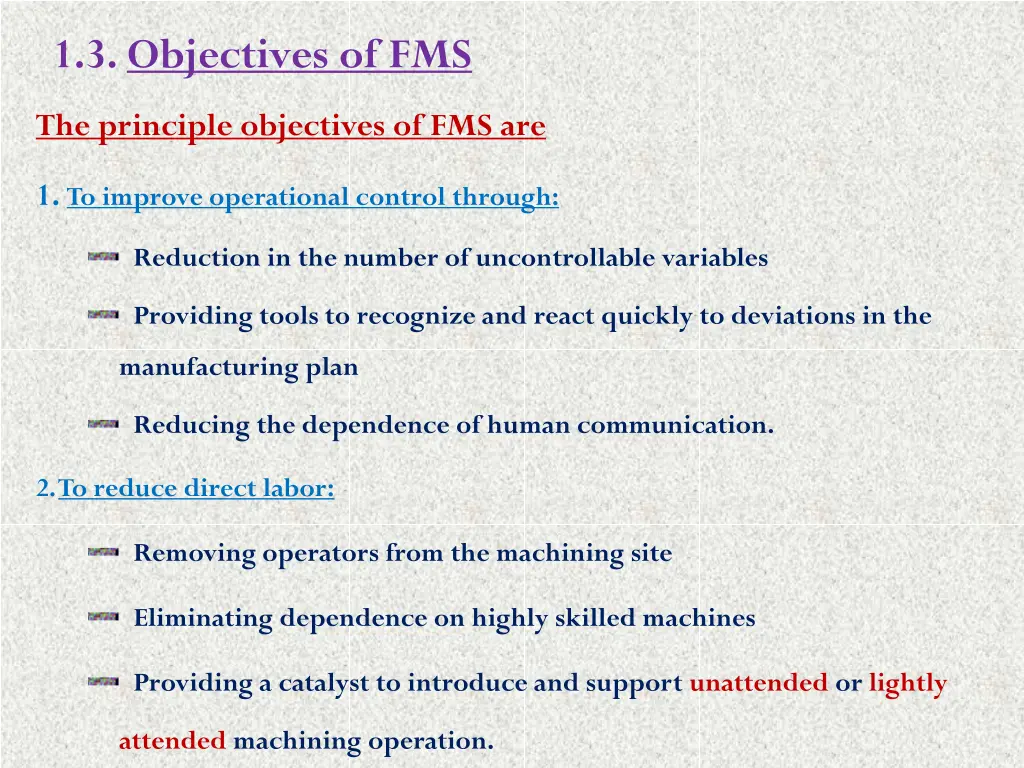 1 3 objectives of fms