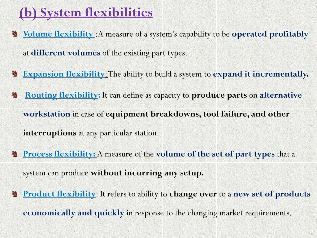 b system flexibilities