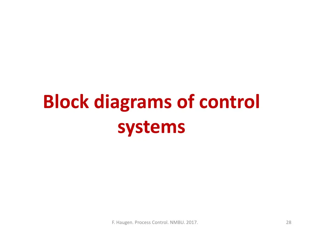 block diagrams of control systems