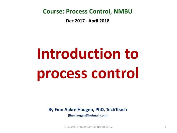 course process control nmbu