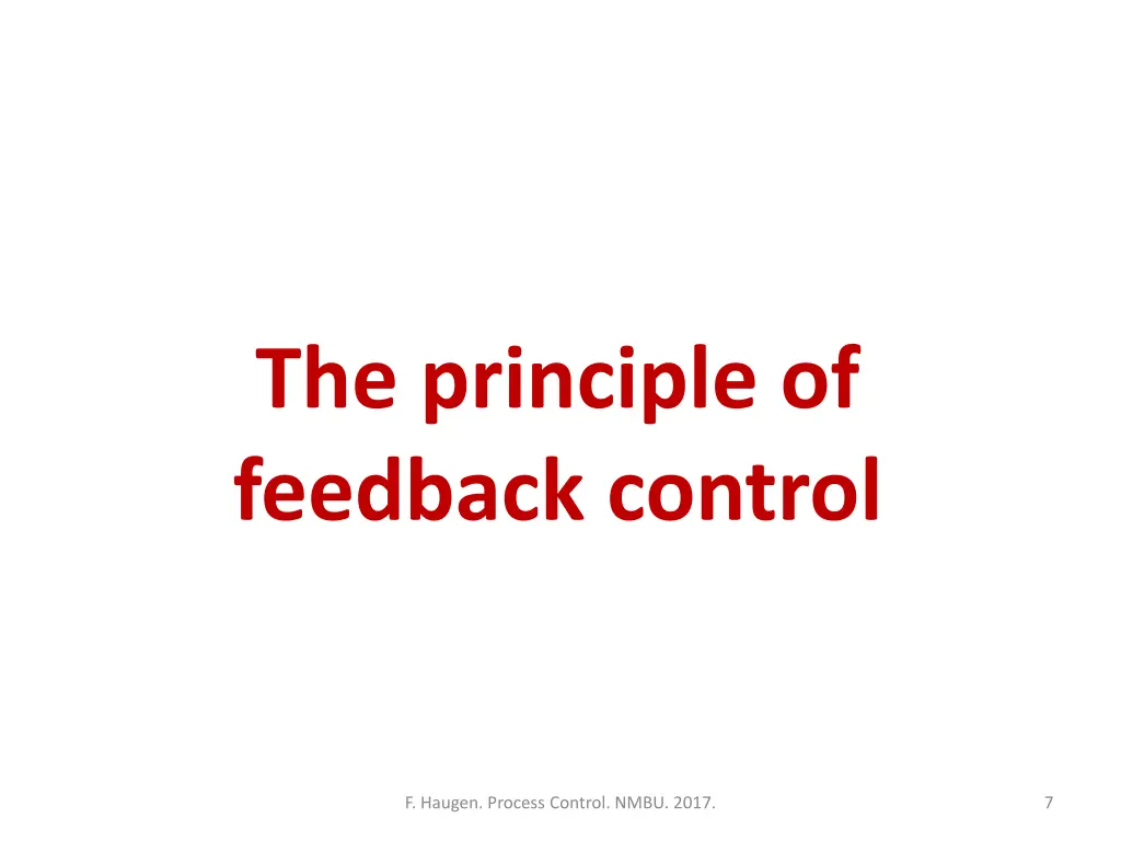 the principle of feedback control