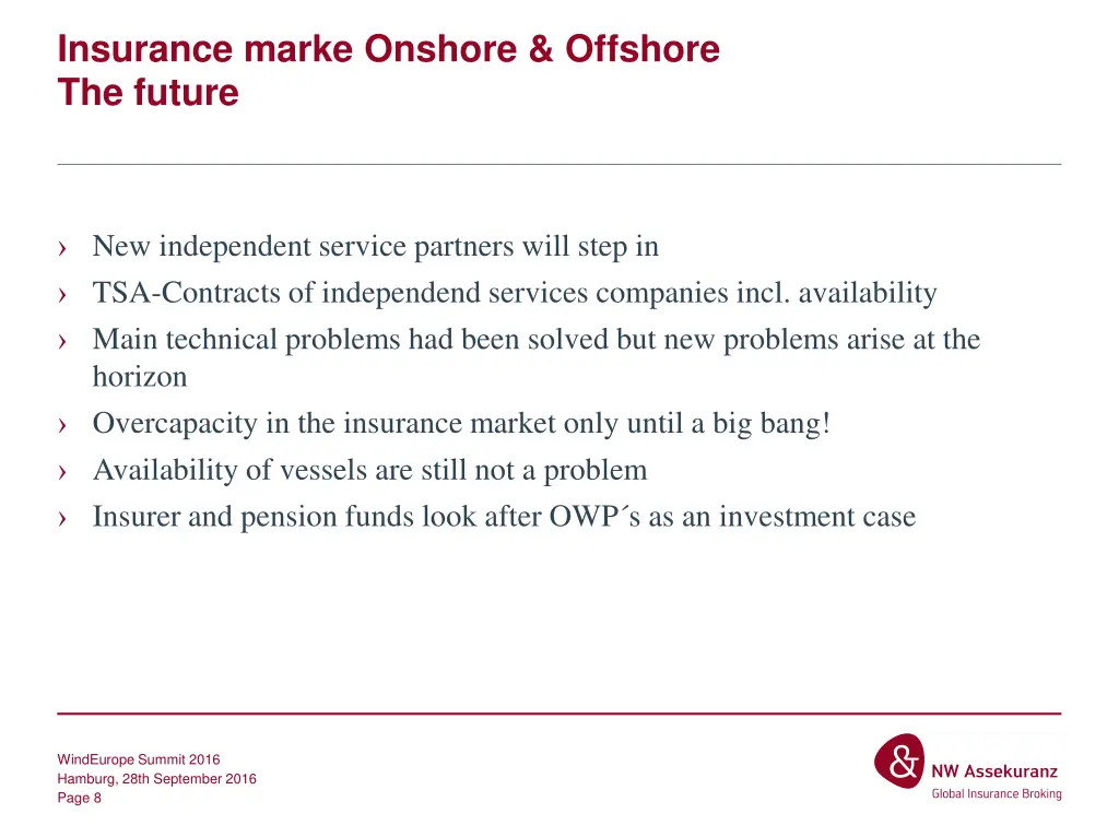insurance marke onshore offshore the future