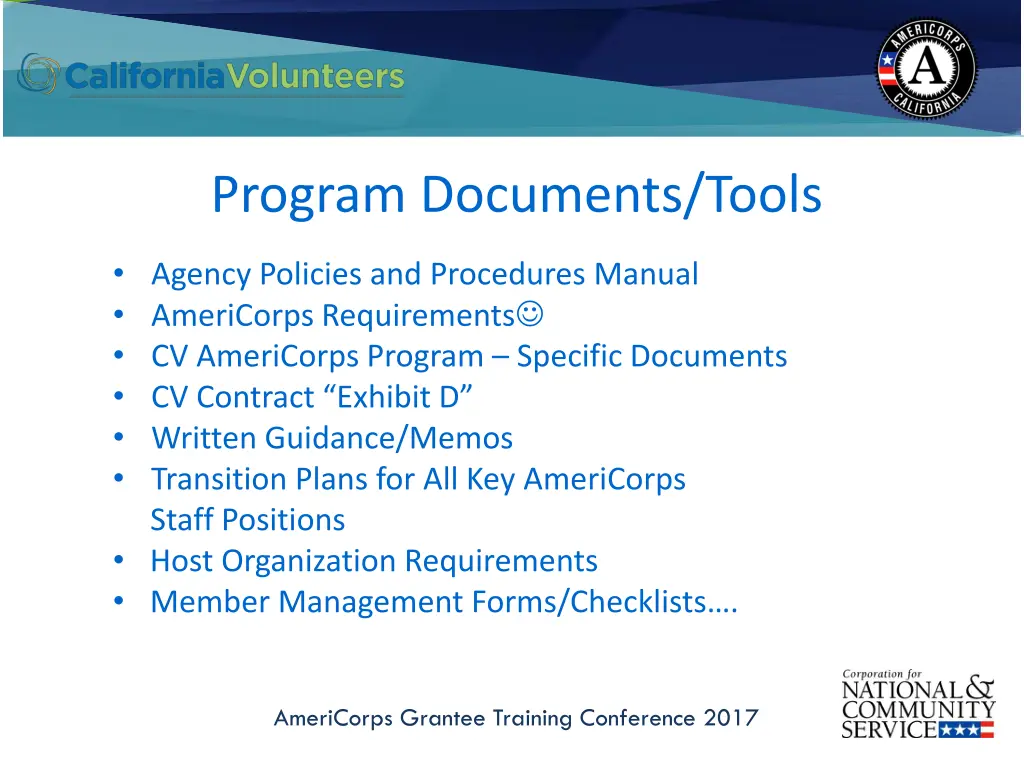 program documents tools