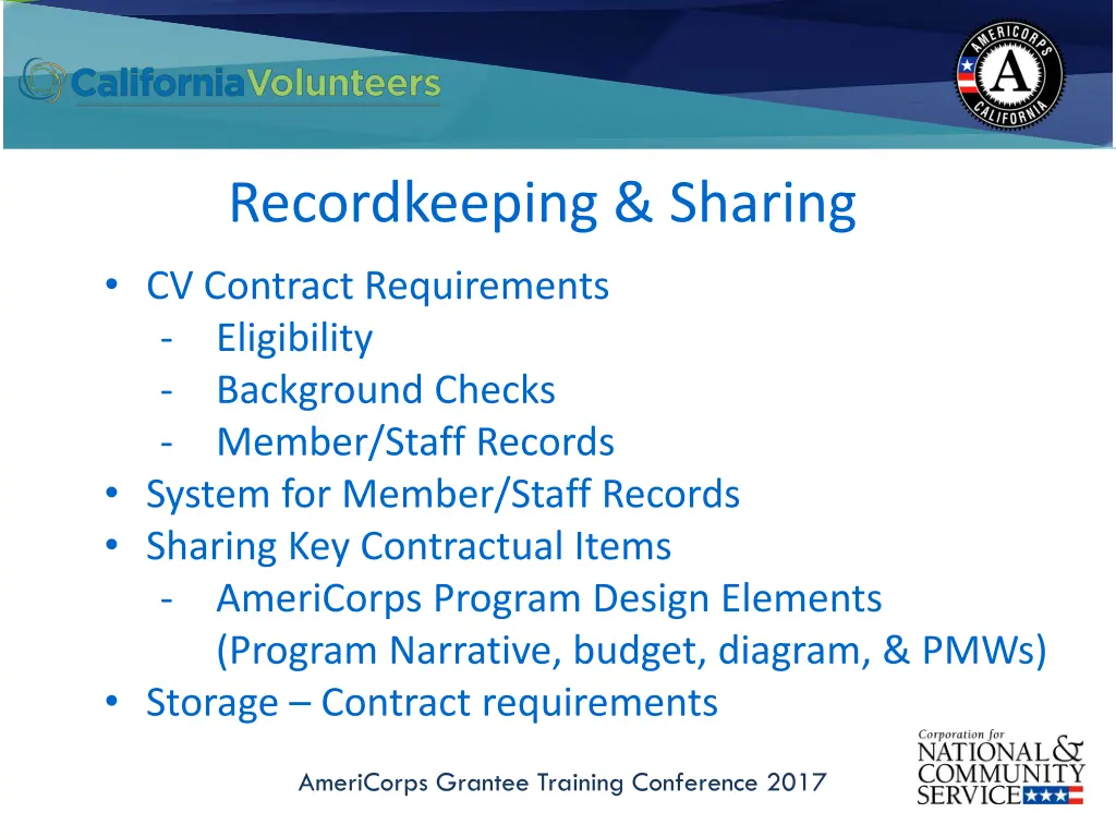 recordkeeping sharing