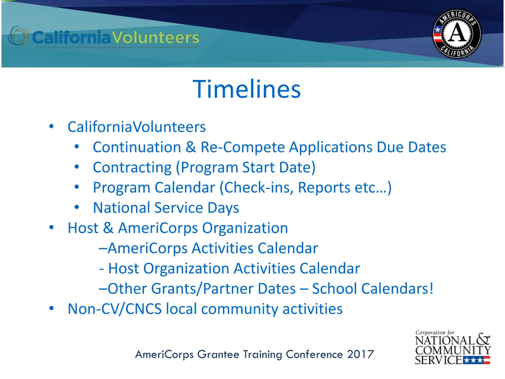 timelines