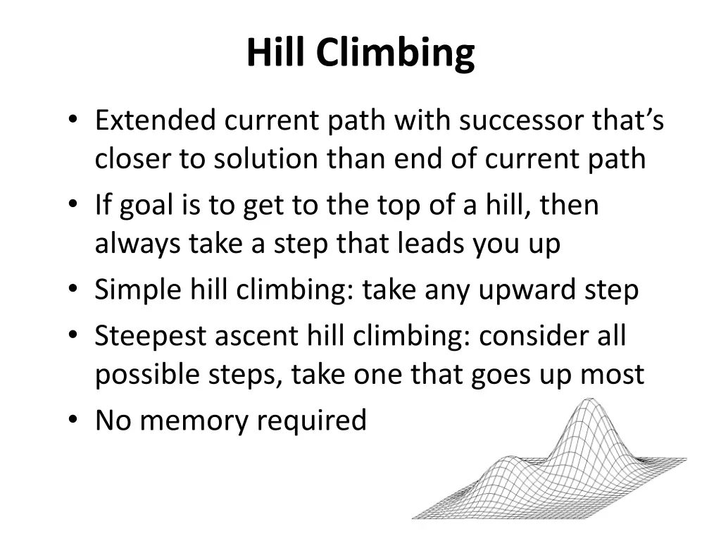hill climbing