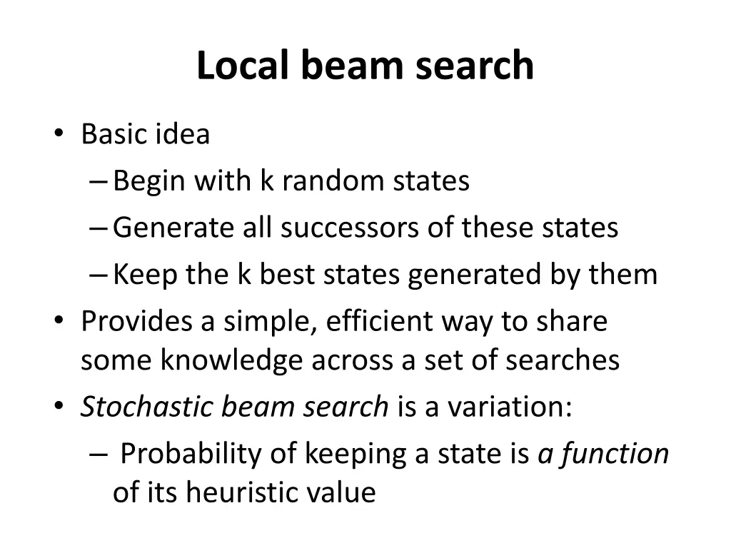 local beam search