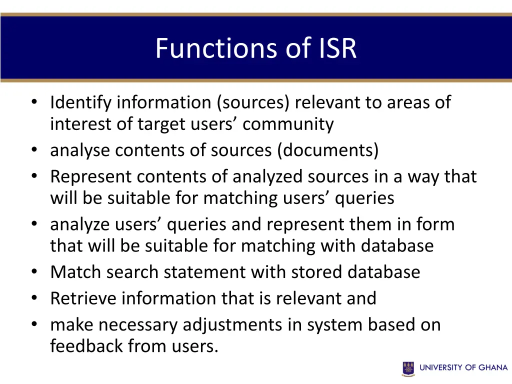 functions of isr