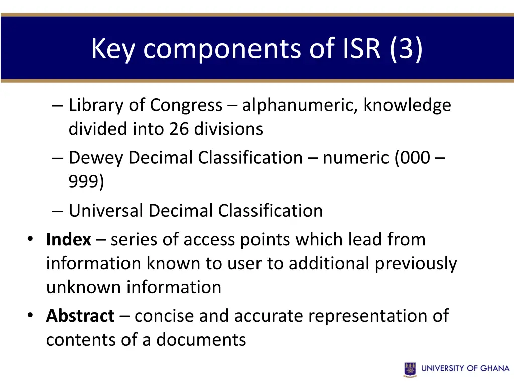key components of isr 3