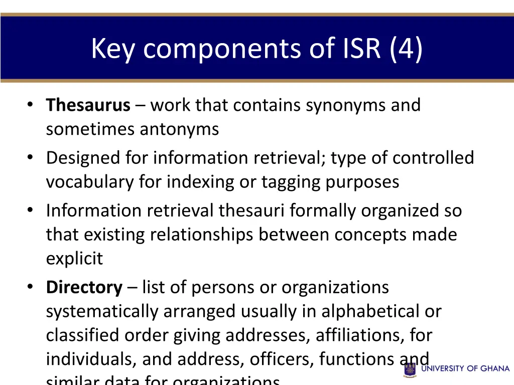 key components of isr 4
