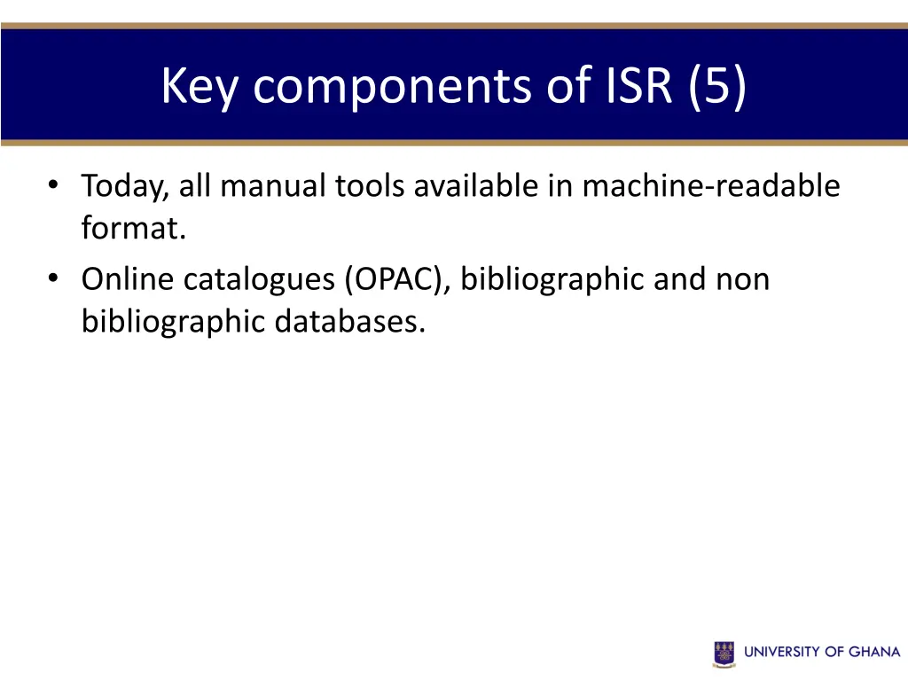 key components of isr 5