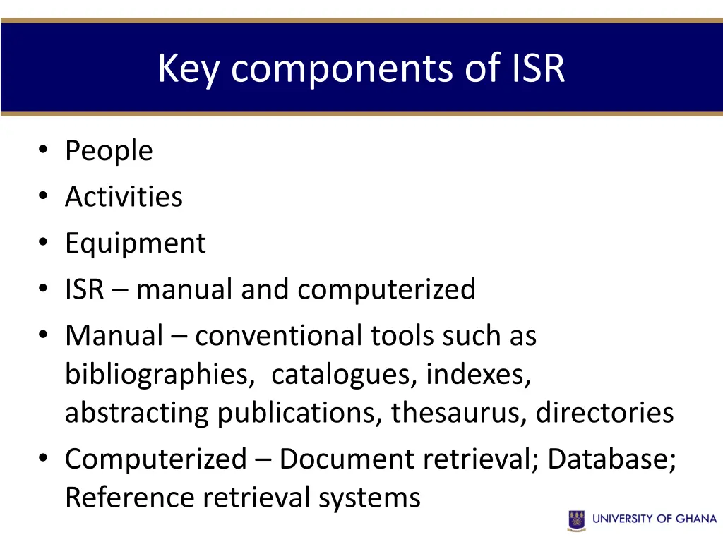 key components of isr