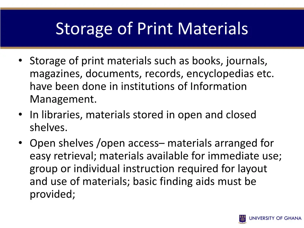 storage of print materials