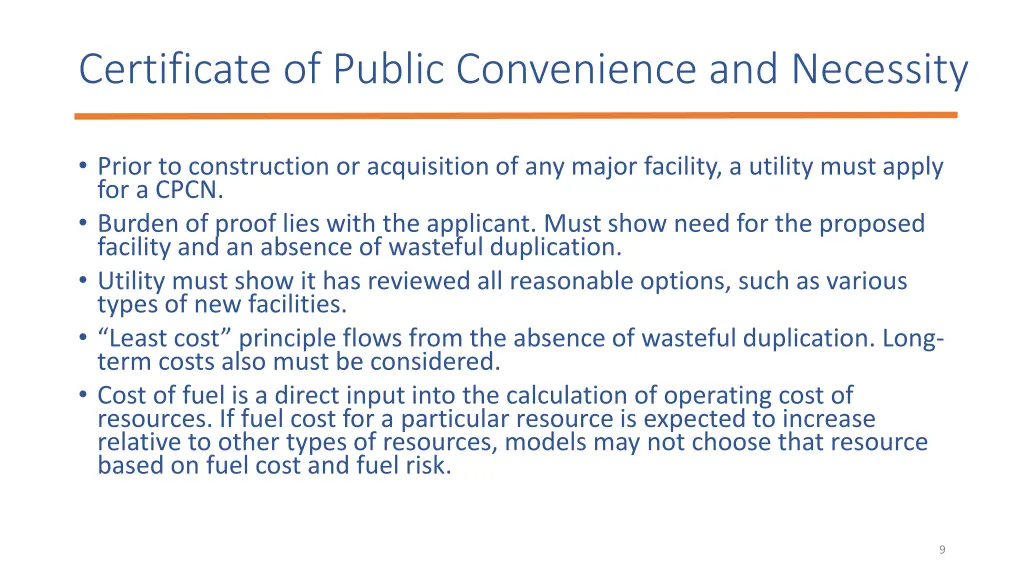 certificate of public convenience and necessity