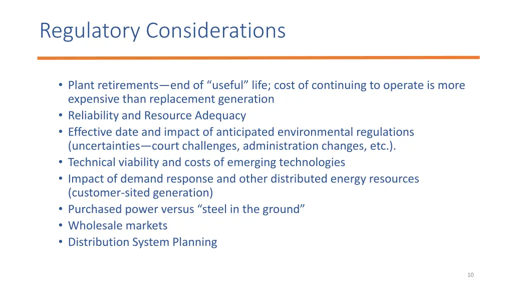 regulatory considerations