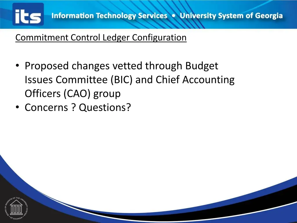 commitment control ledger configuration 1
