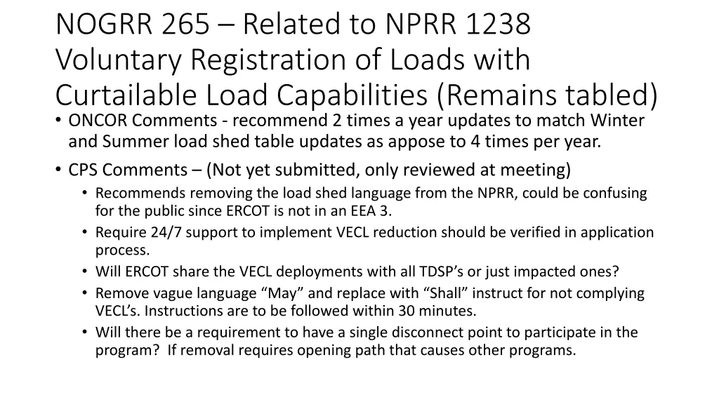 nogrr 265 related to nprr 1238 voluntary